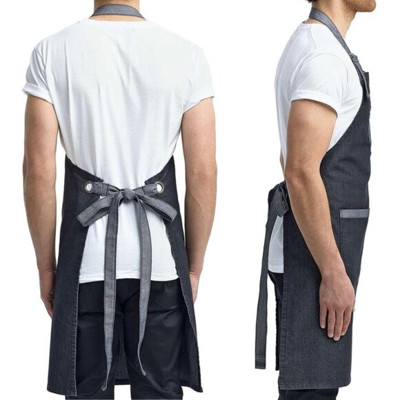 NWT Denim Bib Apron Faded Black/Grey FIRM PRICE - Picture 2 of 10